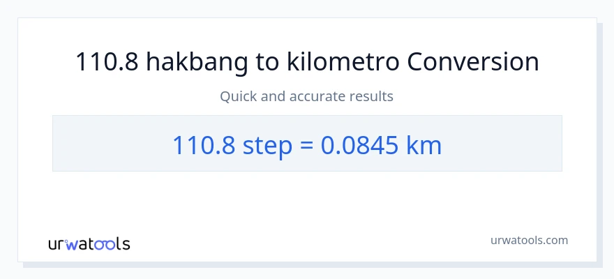 110.8 mga hakbang patungong Kilometro na conversion