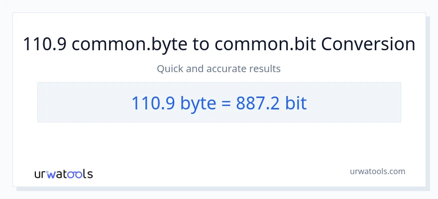 110.9 Bytes இலிருந்து Bits வரை மாற்றம்