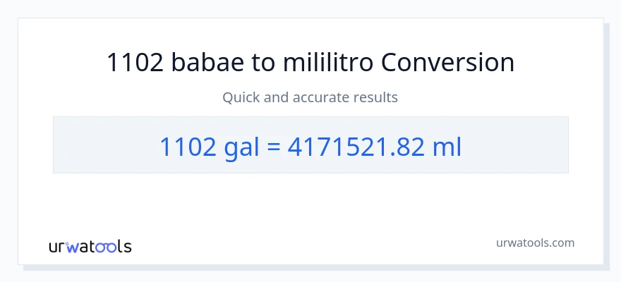 1102 Mga galon patungong mga mililitro na conversion