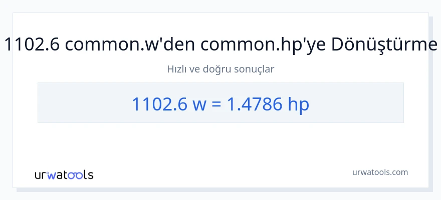 1102.6 watt'den beygir gücü'e dönüşüm