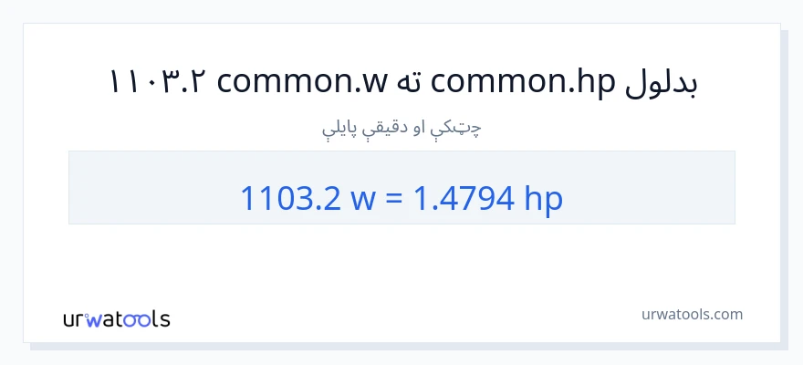 1103.2 واټونه ته هارس پاور بدلون