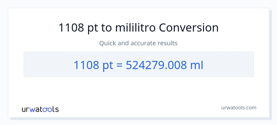 1108 Pints patungong mga mililitro na conversion