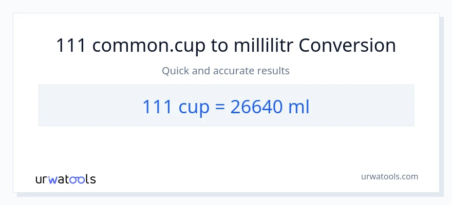 111 fincanlar-dən millilitr-ə çevrilmə