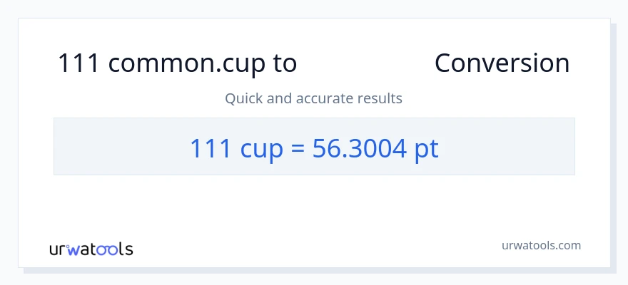 111 കപ്പുകൾ ൽ നിന്ന് Pints ലേക്ക് പരിവർത്തനം