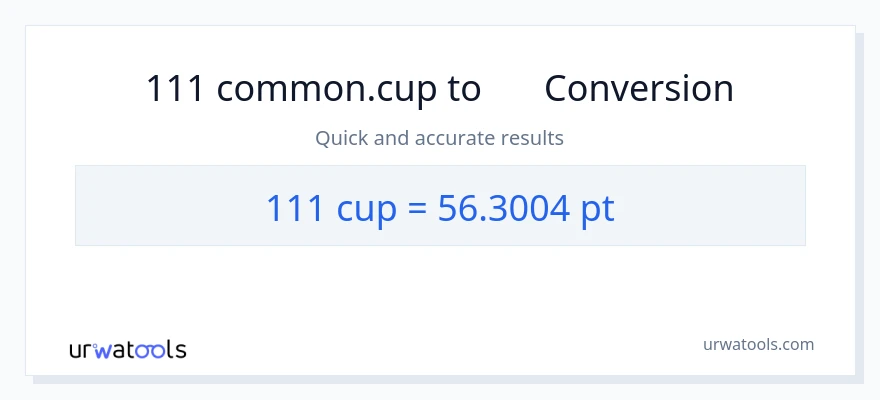 การแปลง 111 ถ้วย เป็น Pints