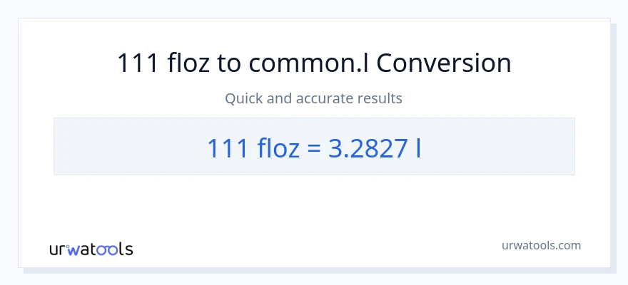 Conversió de 111 unces fluides a Liters