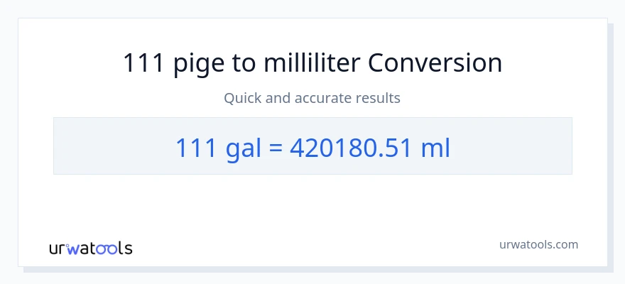 111 Galloner til milliliter konvertering