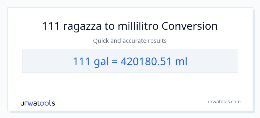 Conversione da 111 Galloni a millilitri