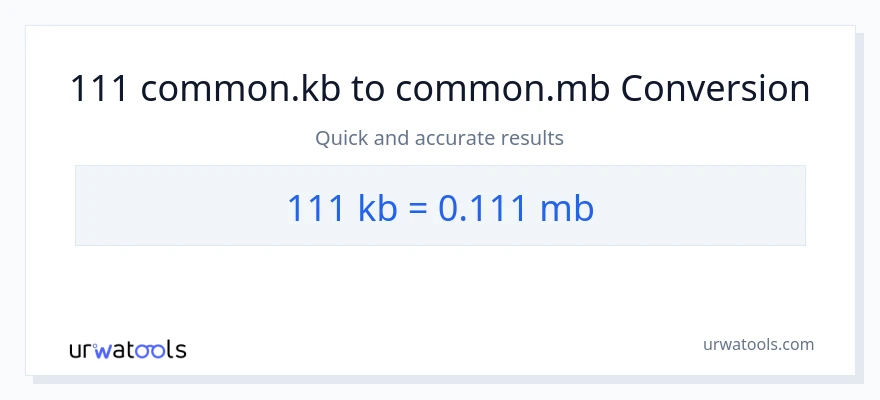 111 Kilobytes patungong Megabytes na conversion