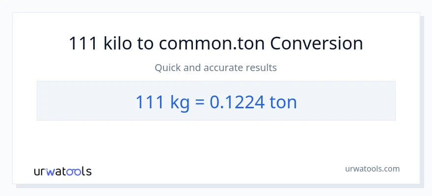 111 kilo patungong Tons na conversion