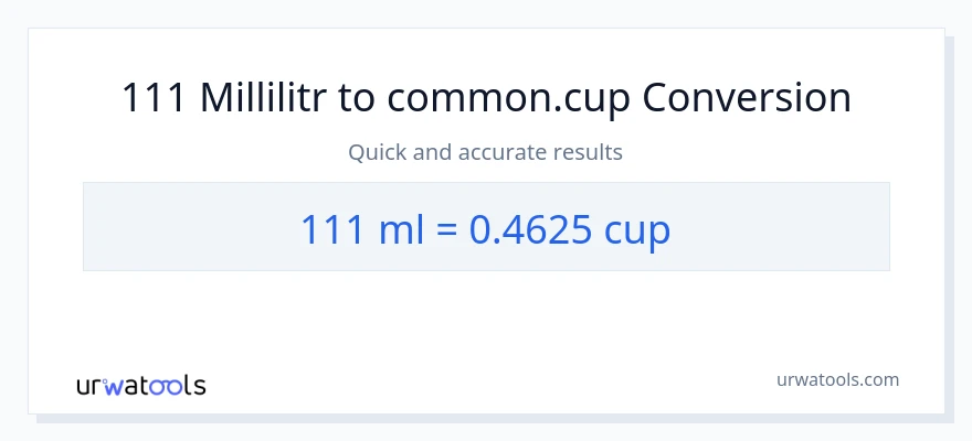 111 millilitr-dən fincanlar-ə çevrilmə