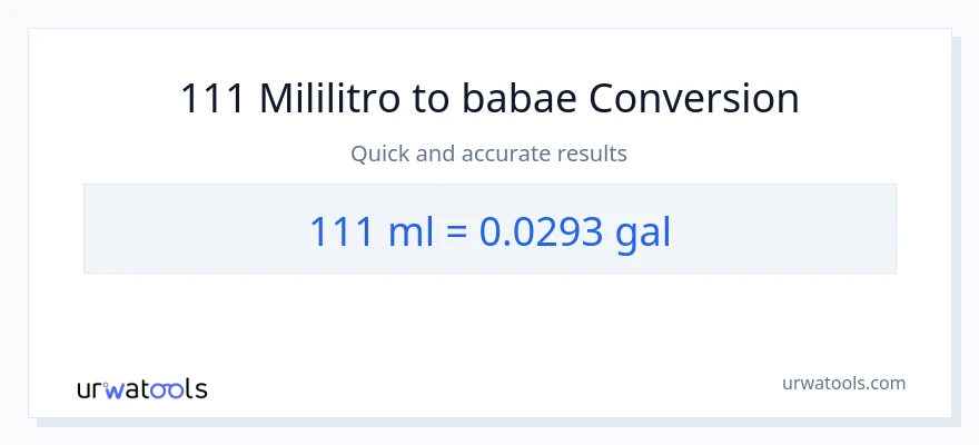 111 mga mililitro patungong Mga galon na conversion