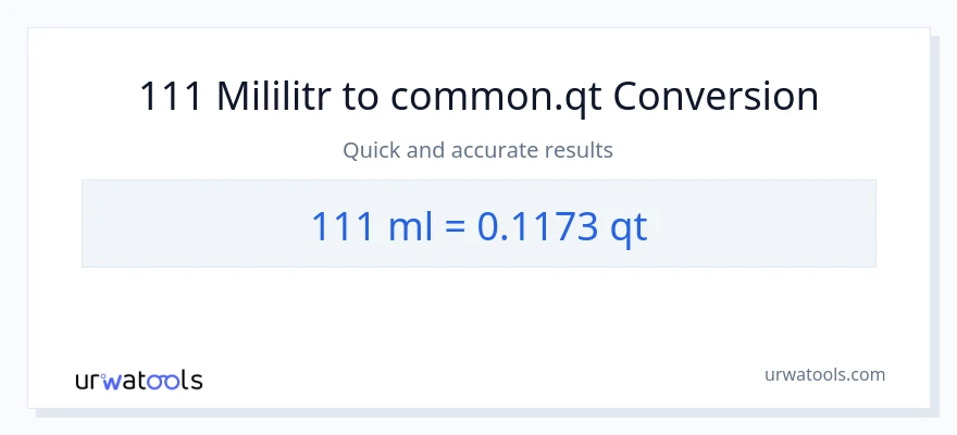 Konverze z mililitrů na Quarts: 111