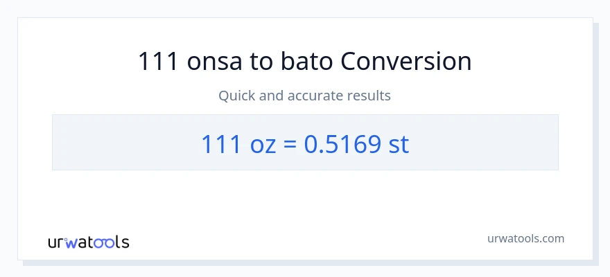 111 Mga onsa patungong Mga bato na conversion