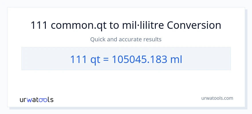 Conversió de 111 Quarts a mil·lilitres