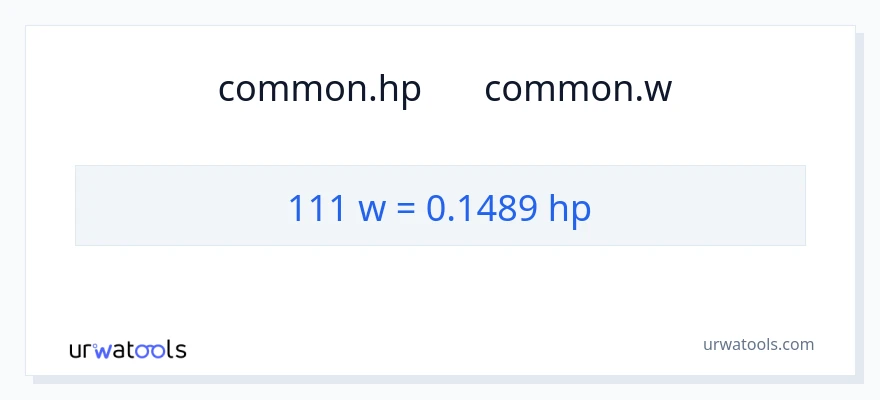 تبدیل 111 وات به اسب بخار