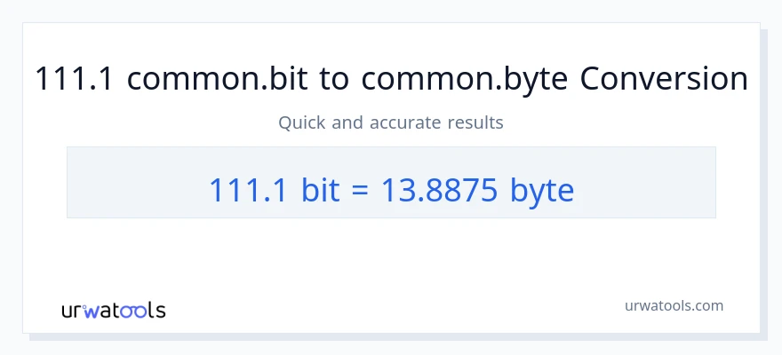 التحويل من 111.1 Bits إلى Bytes