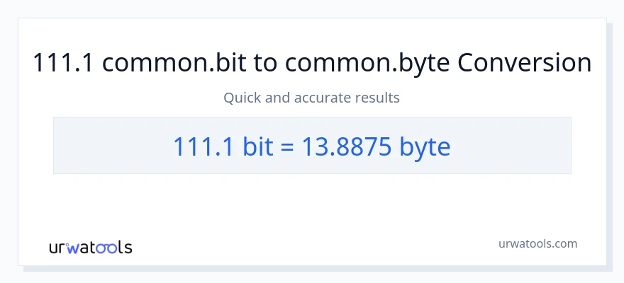 111.1 Bits से Bytes रूपांतरण