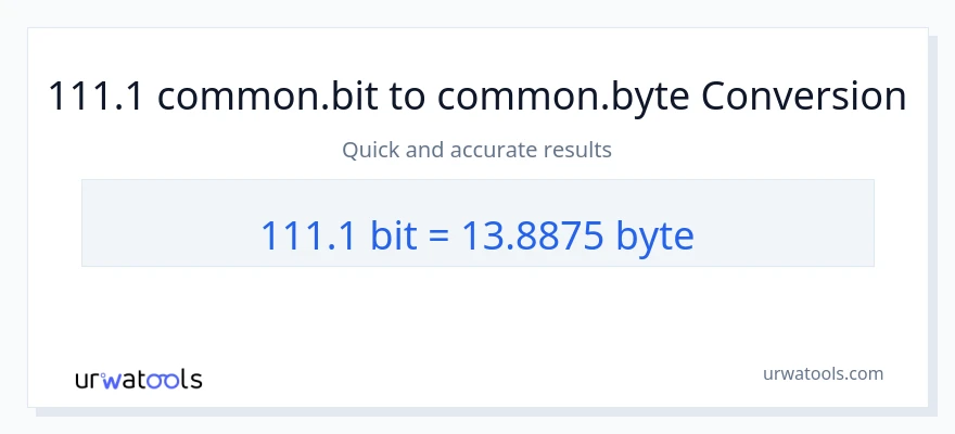 111.1 Bits ته Bytes بدلون