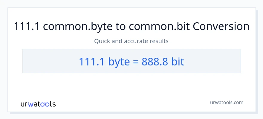 111.1 Bytes இலிருந்து Bits வரை மாற்றம்