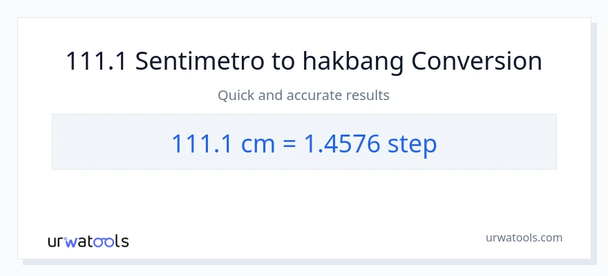 111.1 Mga Sentimetro patungong mga hakbang na conversion