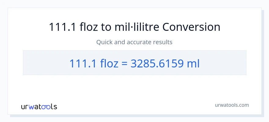Conversió de 111.1 unces fluides a mil·lilitres
