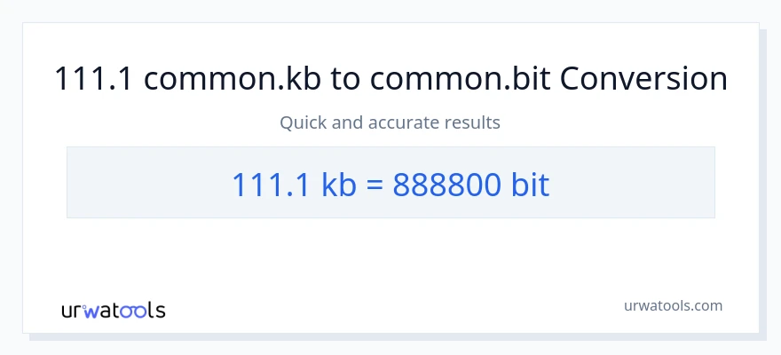 111.1 Kilobytes patungong Bits na conversion