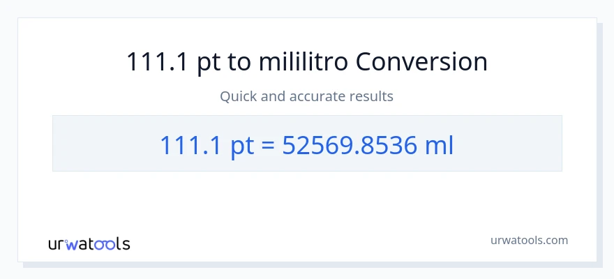 111.1 Pints patungong mga mililitro na conversion