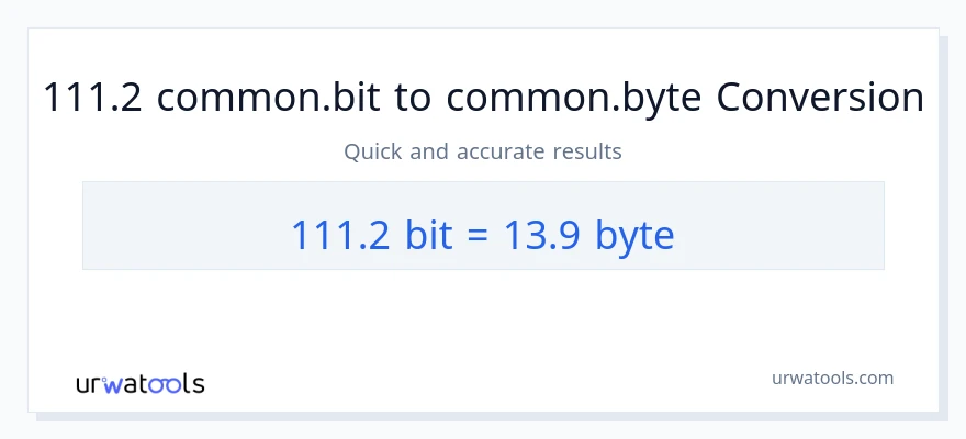 التحويل من 111.2 Bits إلى Bytes