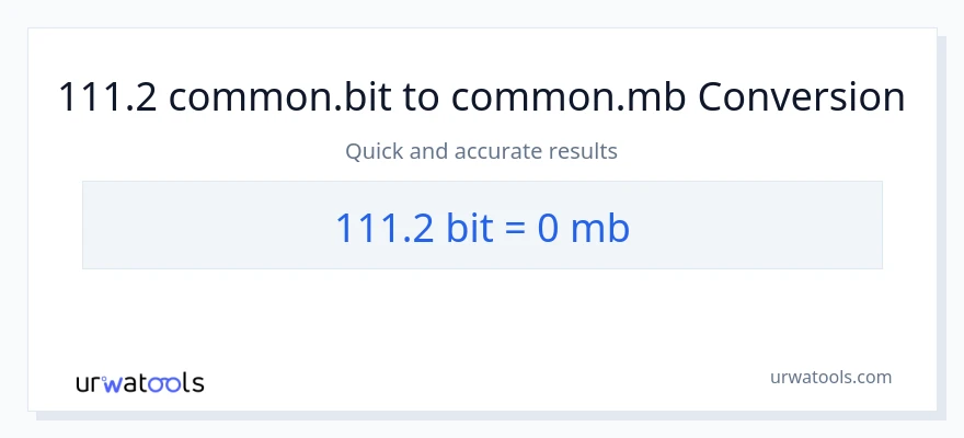 111.2 Bits patungong Megabytes na conversion