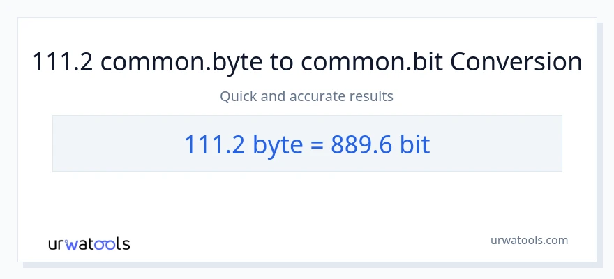 111.2 Bytes இலிருந்து Bits வரை மாற்றம்