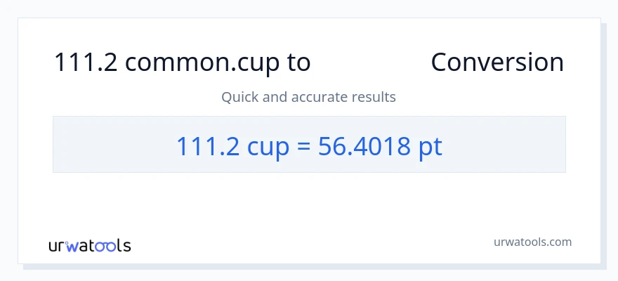 111.2 కప్పులు నుండి Pints కు మార్పిడి