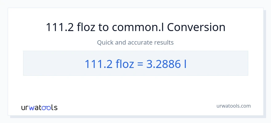 Conversió de 111.2 unces fluides a Liters