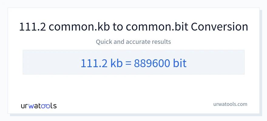 111.2 Kilobytes 到 Bits 轉換