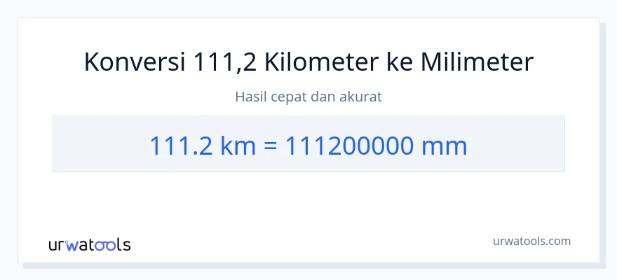 Konversi 111.2 kilometer ke milimeter