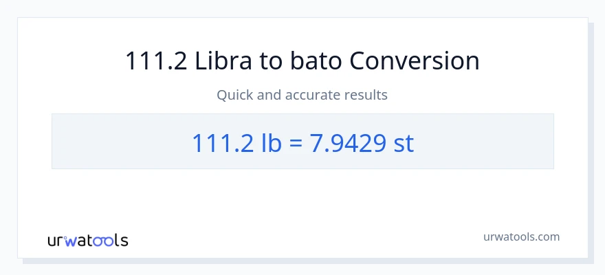 111.2 Lbs patungong Mga bato na conversion