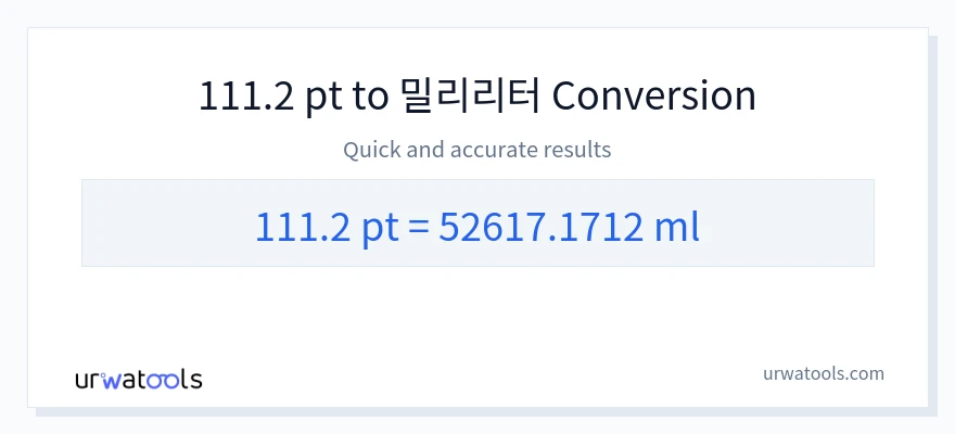 111.2 Pints에서 밀리리터으로의 변환