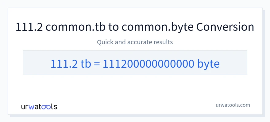 111.2 Terabytes 到 Bytes 轉換