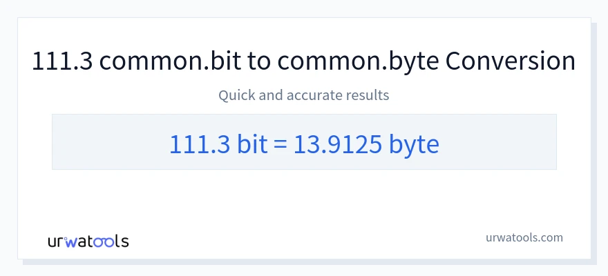 111.3 Bits에서 Bytes으로의 변환