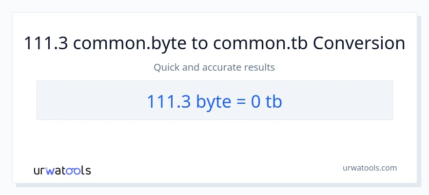 111.3 Bytes patungong Terabytes na conversion
