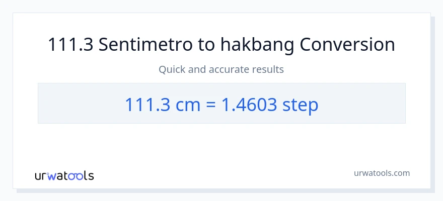 111.3 Mga Sentimetro patungong mga hakbang na conversion