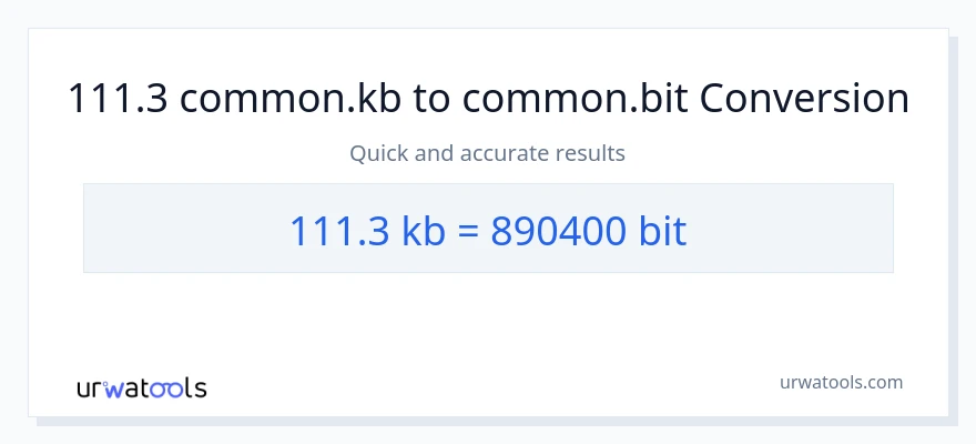 111.3 Kilobytes patungong Bits na conversion