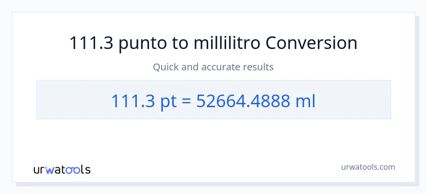 Conversione da 111.3 Pints a millilitri