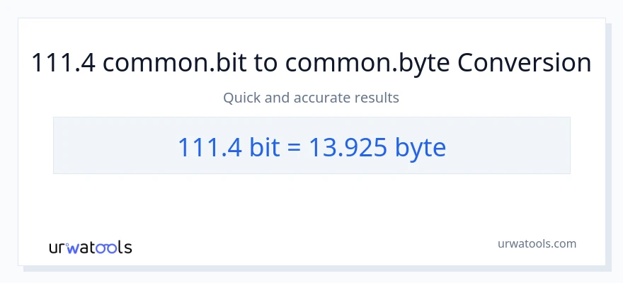 111.4 Bits patungong Bytes na conversion