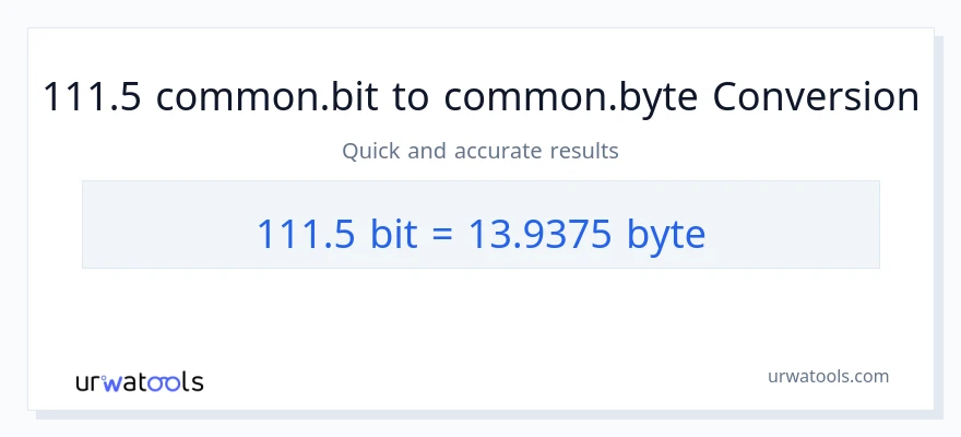 التحويل من 111.5 Bits إلى Bytes