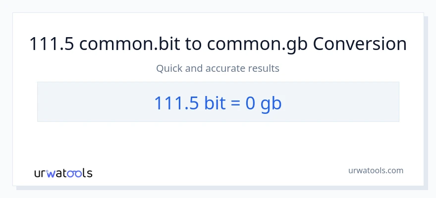 111.5 Bits patungong Gigabytes na conversion