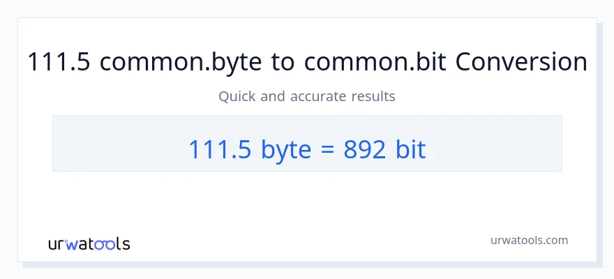 التحويل من 111.5 Bytes إلى Bits