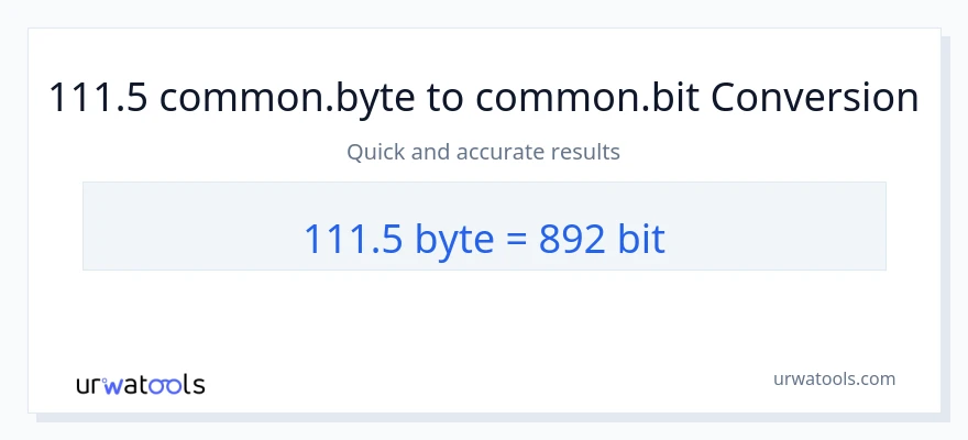 111.5 Bytes ته Bits بدلون