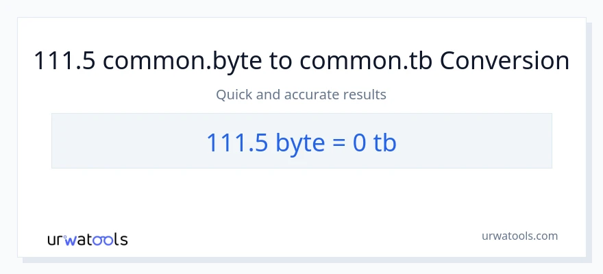 111.5 Bytes patungong Terabytes na conversion