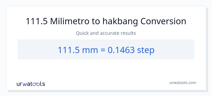 111.5 milimetro patungong mga hakbang na conversion